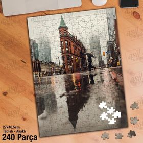 Asil Hobi Toronto Flatiron Binası-Yansıma-Mimar Yapboz-Ayak Destekli Çerçeveli 240 Parça Puzzle
