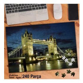 Asil Hobi Tower Bridge-Londra-Açılır Köprü Yapboz-Ayak Destekli Çerçeveli 240 Parça Puzzle