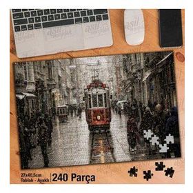 Asil Hobi Tramway-İstiklal Caddesi-Kış Yapboz-Ayak Destekli Çerçeveli 240 Parça Puzzle