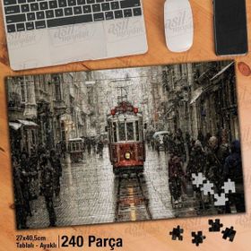 Asil Hobi Tramway-İstiklal Caddesi-Kış Yapboz-Ayak Destekli Çerçeveli 240 Parça Puzzle