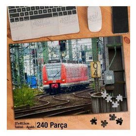 Asil Hobi Tren-Demiryolu-Gleise-Taşımacılık Yapboz-Ayak Destekli Çerçeveli 240 Parça Puzzle
