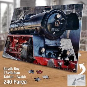 Asil Hobi Tren-Lokomotif-Demir Yolu Yapboz-Ayak Destekli Çerçeveli 240 Parça Puzzle