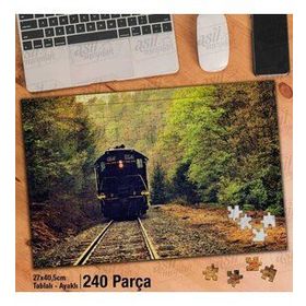 Asil Hobi Tren-Ray-Doğa-Ağaçlar-Manzara Yapboz-Ayak Destekli Çerçeveli 240 Parça Puzzle