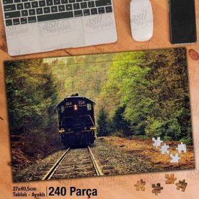Asil Hobi Tren-Ray-Doğa-Manzara Yapboz-Ayak Destekli Çerçeveli 240 Parça Puzzle