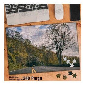 Asil Hobi Tünel-Yol-Ağaçlar-Doğa-Manzara Yapboz-Ayak Destekli Çerçeveli 240 Parça Puzzle