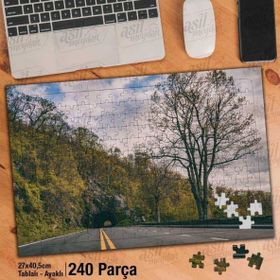 Asil Hobi Tünel-Yol-Ağaçlar-Doğa-Manzara Yapboz-Ayak Destekli Çerçeveli 240 Parça Puzzle