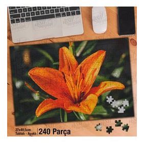 Asil Hobi Turuncu-Lilyum-Çiçek-Bitki-Peyzaj Yapboz-Ayak Destekli Çerçeveli 240 Parça Puzzle