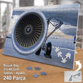 Asil Hobi Uçak Pervanesi-Hava Alanı-Pist Yapboz-Ayak Destekli Çerçeveli 240 Parça Puzzle