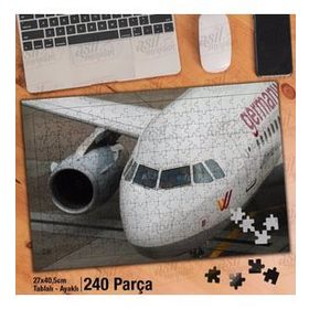 Asil Hobi Uçak-Pilot-Pist-Hava Alanı-Taşıma Yapboz-Ayak Destekli Çerçeveli 240 Parça Puzzle