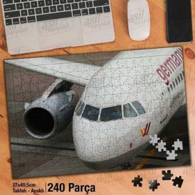 Asil Hobi Uçak-Pilot-Pist-Hava Alanı-Taşıma Yapboz-Ayak Destekli Çerçeveli 240 Parça Puzzle