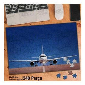 Asil Hobi Uçak Pisti-Uçak-Gökyüzü-Ulaşım Yapboz-Ayak Destekli Çerçeveli 240 Parça Puzzle