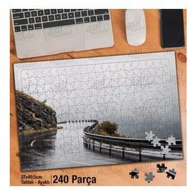 Asil Hobi Uçurumun-Yol-Yağmur-Sis-Manzara Yapboz-Ayak Destekli Çerçeveli 240 Parça Puzzle