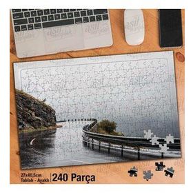 Asil Hobi Uçurumun-Yol-Yağmur-Sis-Manzara Yapboz-Ayak Destekli Çerçeveli 240 Parça Puzzle
