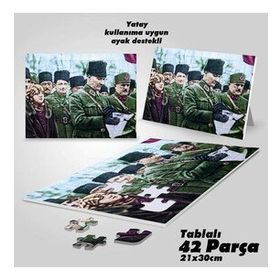 Asil Hobi Üniformalı Gazi Mustafa Kemal Atatürk Hitap-Yapboz-Ayak Destekli 42 Parça Puzzle