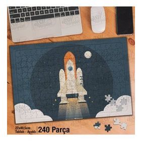 Asil Hobi Uzay Gemisi-Gezegen-Galaksi Yapboz-Ayak Destekli Çerçeveli 240 Parça Puzzle