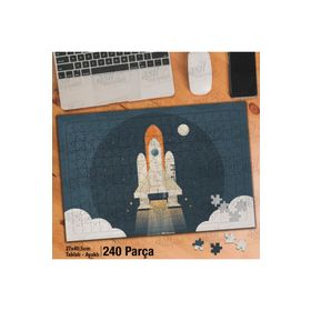 Asil Hobi Uzay Gemisi-Gezegen-Galaksi Yapboz-Ayak Destekli Çerçeveli 240 Parça Puzzle