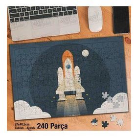 Asil Hobi Uzay Gemisi-Gezegen-Galaksi Yapboz-Ayak Destekli Çerçeveli 240 Parça Puzzle