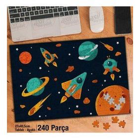 Asil Hobi Uzay Gemisi-Gezegenler-Bilim-Galaksi Yapboz-Ayak Destekli Çerçeveli 240 Parça Puzzle