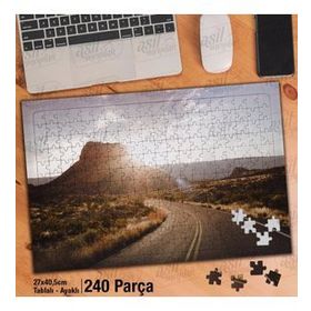 Asil Hobi Uzun Yol-Dağlar-Güneş-Manzara-Doğa Yapboz-Ayak Destekli Çerçeveli 240 Parça Puzzle