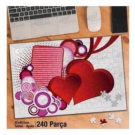 Asil Hobi Vektörel Çiçzim-Kalp-Aşk-Sevgi Yapboz-Ayak Destekli Çerçeveli 240 Parça Puzzle