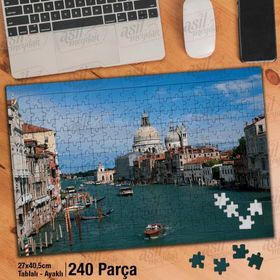 Asil Hobi Venedik-Büyük Kanal-Gondol-Sandal Yapboz-Ayak Destekli Çerçeveli 240 Parça Puzzle