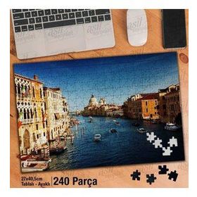 Asil Hobi Venedik Büyük Kanal İtalya-Evler Yapboz-Ayak Destekli Çerçeveli 240 Parça Puzzle