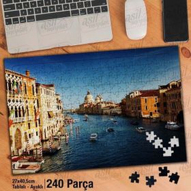 Asil Hobi Venedik Büyük Kanal İtalya-Evler Yapboz-Ayak Destekli Çerçeveli 240 Parça Puzzle