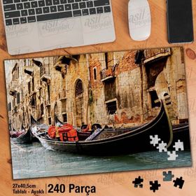 Asil Hobi Venedik-Gondol-Su Şehri-Kültür Yapboz-Ayak Destekli Çerçeveli 240 Parça Puzzle