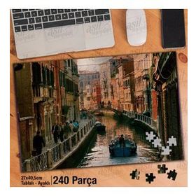 Asil Hobi Venedik-İtalya-Köprü-Evler-Mimari Yapboz-Ayak Destekli Çerçeveli 240 Parça Puzzle