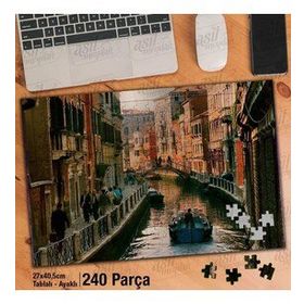 Asil Hobi Venedik-İtalya-Köprü-Evler-Mimari Yapboz-Ayak Destekli Çerçeveli 240 Parça Puzzle