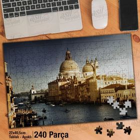 Asil Hobi Venedik-İtalya-Mimari-Şehir-Manzara Yapboz-Ayak Destekli Çerçeveli 240 Parça Puzzle