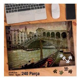 Asil Hobi Venedik-Retro-Gondol-Büyük Kanal Yapboz-Ayak Destekli Çerçeveli 240 Parça Puzzle