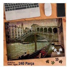 Asil Hobi Venedik-Retro-Gondol-Büyük Kanal Yapboz-Ayak Destekli Çerçeveli 240 Parça Puzzle
