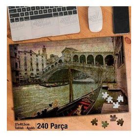 Asil Hobi Venedik-Retro-Gondol-Büyük Kanal Yapboz-Ayak Destekli Çerçeveli 240 Parça Puzzle