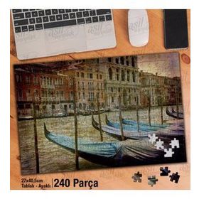Asil Hobi Venedik-Sandal-Kanal-Su-Şehir Yapboz-Ayak Destekli Çerçeveli 240 Parça Puzzle