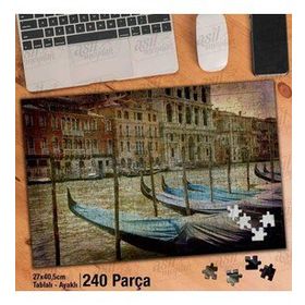 Asil Hobi Venedik-Sandal-Kanal-Su-Şehir Yapboz-Ayak Destekli Çerçeveli 240 Parça Puzzle