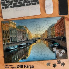 Asil Hobi Venedik-Şehir-Evler-Göl-Tekneler Yapboz-Ayak Destekli Çerçeveli 240 Parça Puzzle