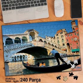 Asil Hobi Venedikte Gondol Keyfi-Büyük Kanal Yapboz-Ayak Destekli Çerçeveli 240 Parça Puzzle