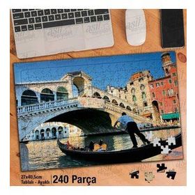 Asil Hobi Venedikte Gondol Keyfi-Büyük Kanal Yapboz-Ayak Destekli Çerçeveli 240 Parça Puzzle