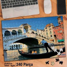 Asil Hobi Venedikte Gondol Keyfi-Büyük Kanal Yapboz-Ayak Destekli Çerçeveli 240 Parça Puzzle