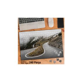 Asil Hobi Virajlı Yol-Dağ-Kar-Sis-Duman Yapboz-Ayak Destekli Çerçeveli 240 Parça Puzzle