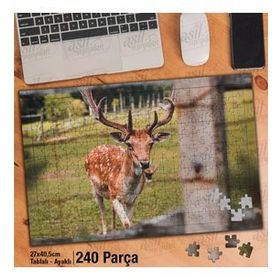 Asil Hobi Yabani Hayvan-Geyik-Doğa-Tabiat Yapboz-Ayak Destekli Çerçeveli 240 Parça Puzzle