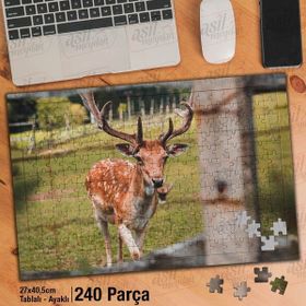 Asil Hobi Yabani Hayvan-Geyik-Doğa-Tabiat Yapboz-Ayak Destekli Çerçeveli 240 Parça Puzzle