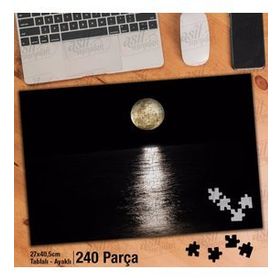 Asil Hobi Yakamoz-Dolunay-Gece-Ay-Deniz Yapboz-Ayak Destekli Çerçeveli 240 Parça Puzzle
