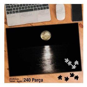 Asil Hobi Yakamoz-Dolunay-Gece-Ay-Deniz Yapboz-Ayak Destekli Çerçeveli 240 Parça Puzzle
