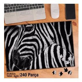 Asil Hobi Yakın Çekim Zebra-Vahşi Yaşam-Hayvan Yapboz-Ayak Destekli Çerçeveli 240 Parça Puzzle