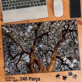 Asil Hobi Yaprakları Dökülmüş Ağaç-Sonbahar-Doğa Yapboz-Ayak Destekli Çerçeveli 240 Parça Puzzle