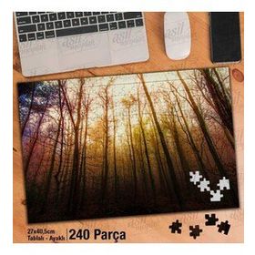 Asil Hobi Yaprakları Dökülmüş Ağaçlar-Gün Işığı Yapboz-Ayak Destekli Çerçeveli 240 Parça Puzzle