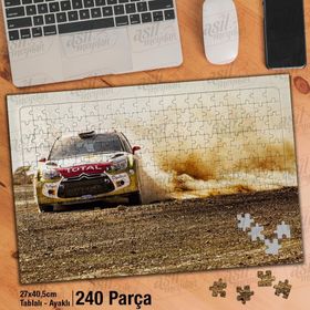 Asil Hobi Yarış Arabası-Yarış Pisti-Dirt Road Yapboz-Ayak Destekli Çerçeveli 240 Parça Puzzle