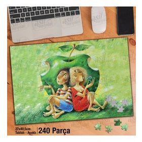 Asil Hobi Yasak Elma-İki Sevgili-Aşk Yapboz-Ayak Destekli Çerçeveli 240 Parça Puzzle